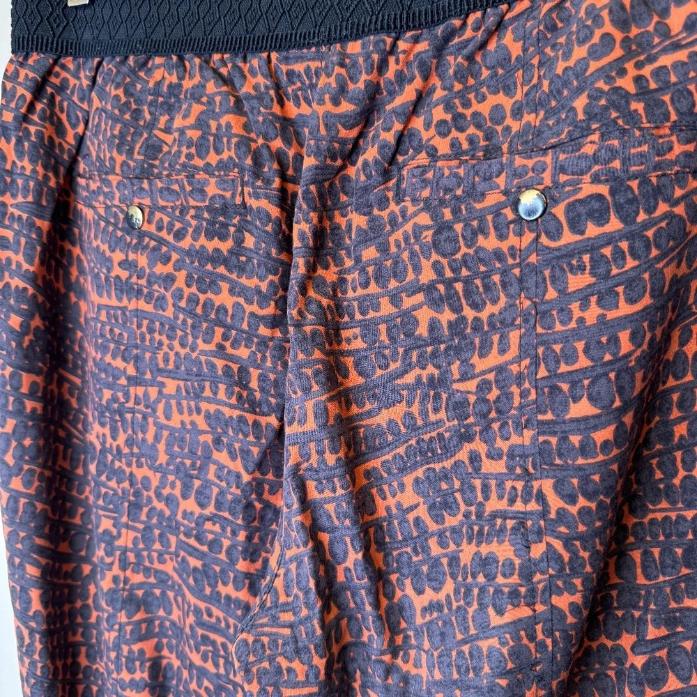 HEI HEI | Anthro Orange Mot Kiri Kiri AOP Retro Pullon Jogger Pant Trousers - Picture 8 of 12